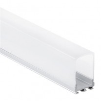 PL6 Nash C2 Aluminium Profil för LED Stripes 2m + Täckglas/plast Opal