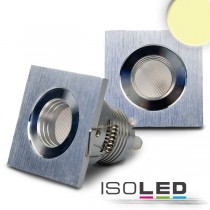 LED spot för inbyggnad, 3W, 30°, kvadrat, Aluminium, varmvit