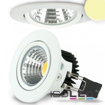 LED spot för inbyggnad, vit, 8W COB, rund, varmvit