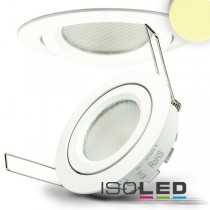 LED spot för inbyggnad vit, 8W SMD, 140°, rund, varmvit, dimbar