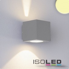 LED Vägglykta UP&Down IP54, 2x3W CREE, silver, varmvit