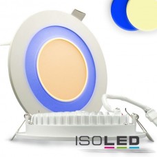LED Dubbel Ring-Downlight 2-färg, "varmvit / blå", 15W, vit
