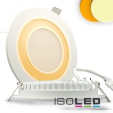 LED dubbel Ring-Downlight 2-färger, "varmvit / orange", 15W, vit