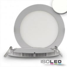 Inbyggd Downlight "Ultra Flach", rund, silver, dimbar, 9 Watt, neutalvit