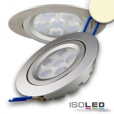 LED spot för inbyggnad, silver, 15W, 72°, rund, varmvit, dimbar