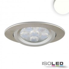 LED spot för inbyggnad, silver, 15W, 72°, rund, neutralvit, dimbar